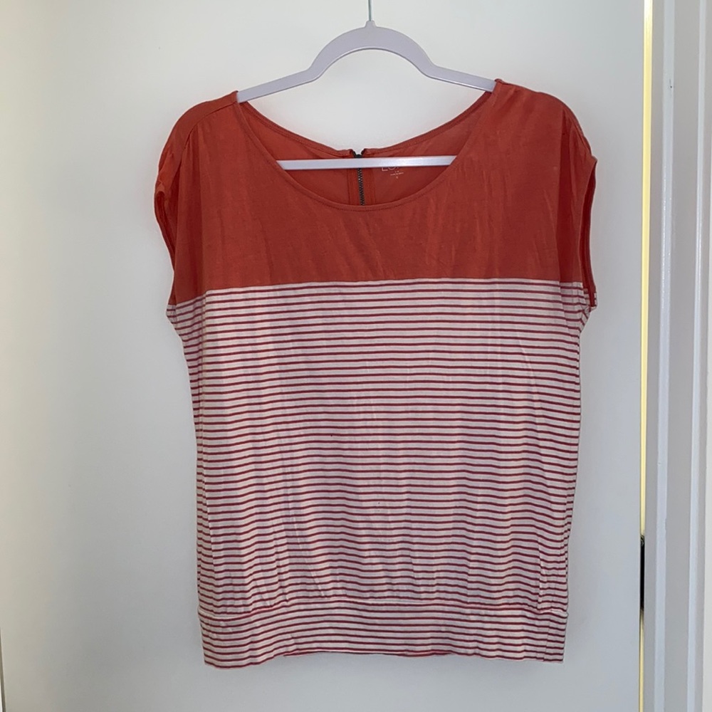 Orangy Peach Striped Loft Shirt